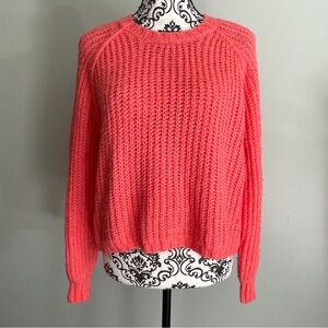 Wild Fable Coral Knit Sweater Crewneck Long Sleeve Women’s Size Small Relaxed